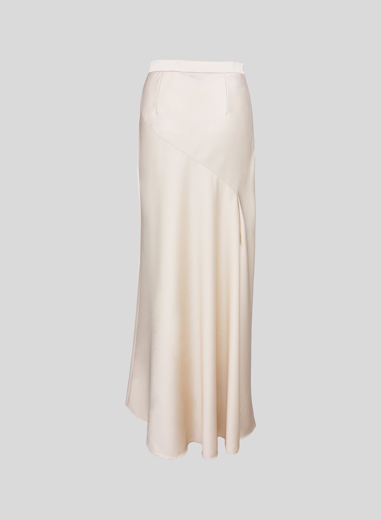 ASYMMETRIC LONG SKIRT IN SHINY SATIN