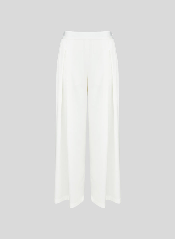 WIDE-LEG PANTS IN SHINY SATIN