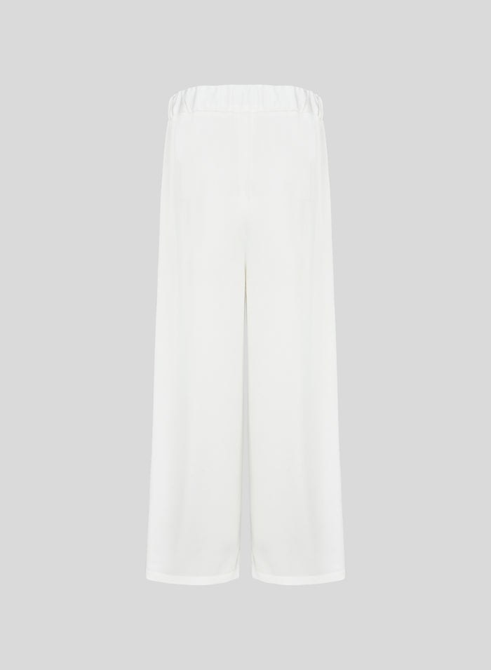 WIDE-LEG PANTS IN SHINY SATIN