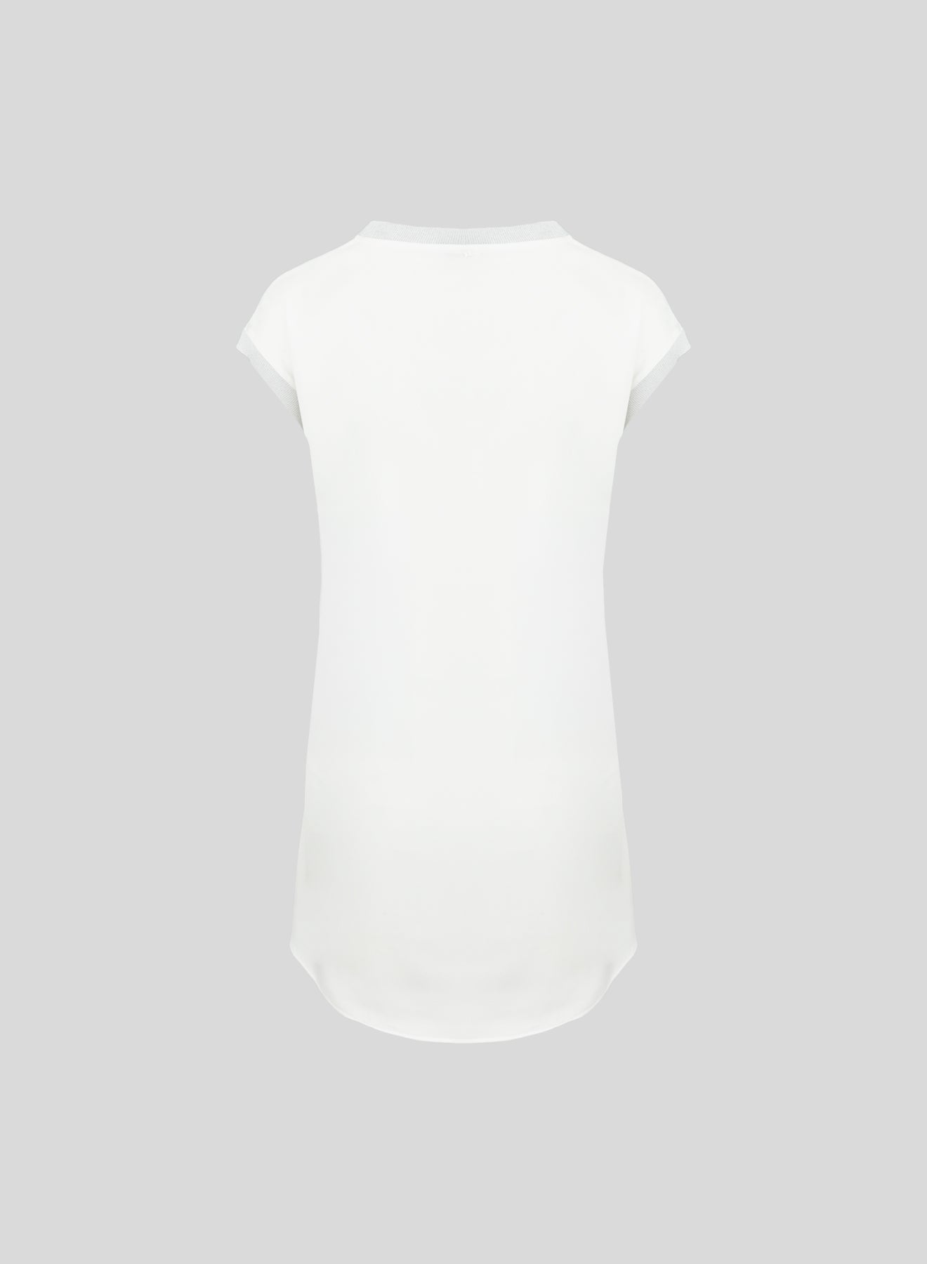 T-SHIRT ASIMMETRICA IN RASO LUCIDO