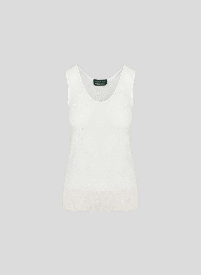 TOP IN MAGLIA DI VISCOSA CON PAILLETTES