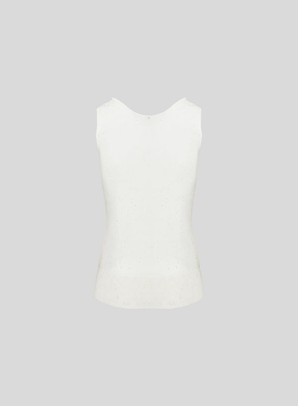 TOP IN MAGLIA DI VISCOSA CON PAILLETTES