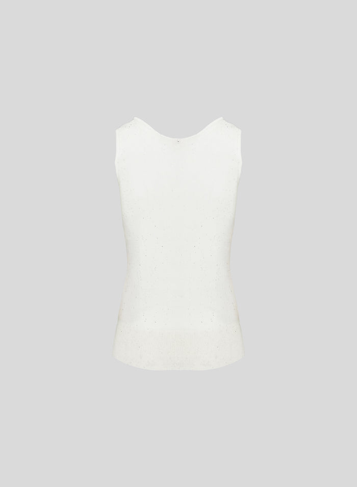TOP IN MAGLIA DI VISCOSA CON PAILLETTES