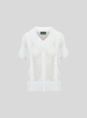 GILET IN MISTO COTONE, CASHMERE E VISCOSA