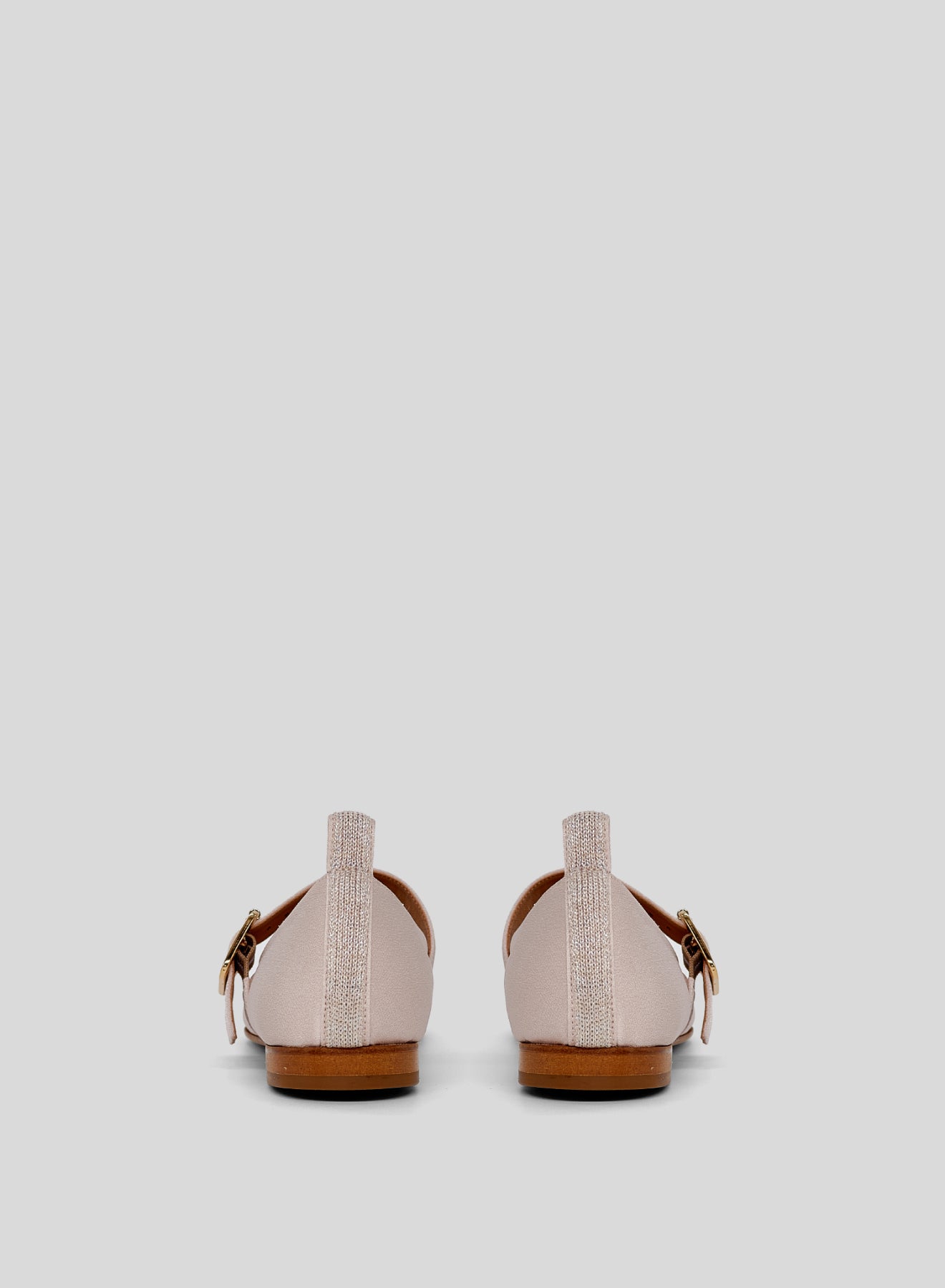 LEATHER AND FABRIC MARY-JANE BALLET FLATS