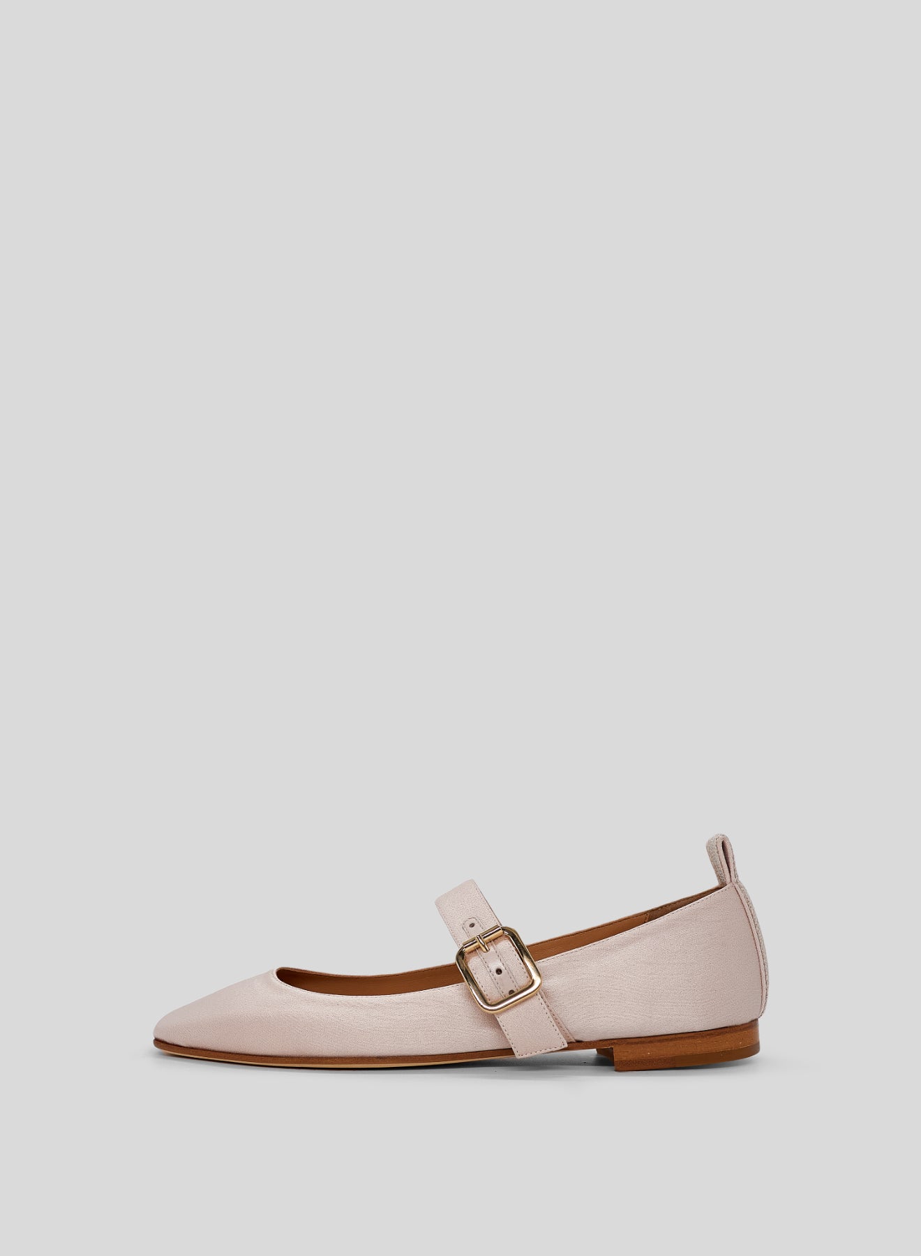 LEATHER AND FABRIC MARY-JANE BALLET FLATS