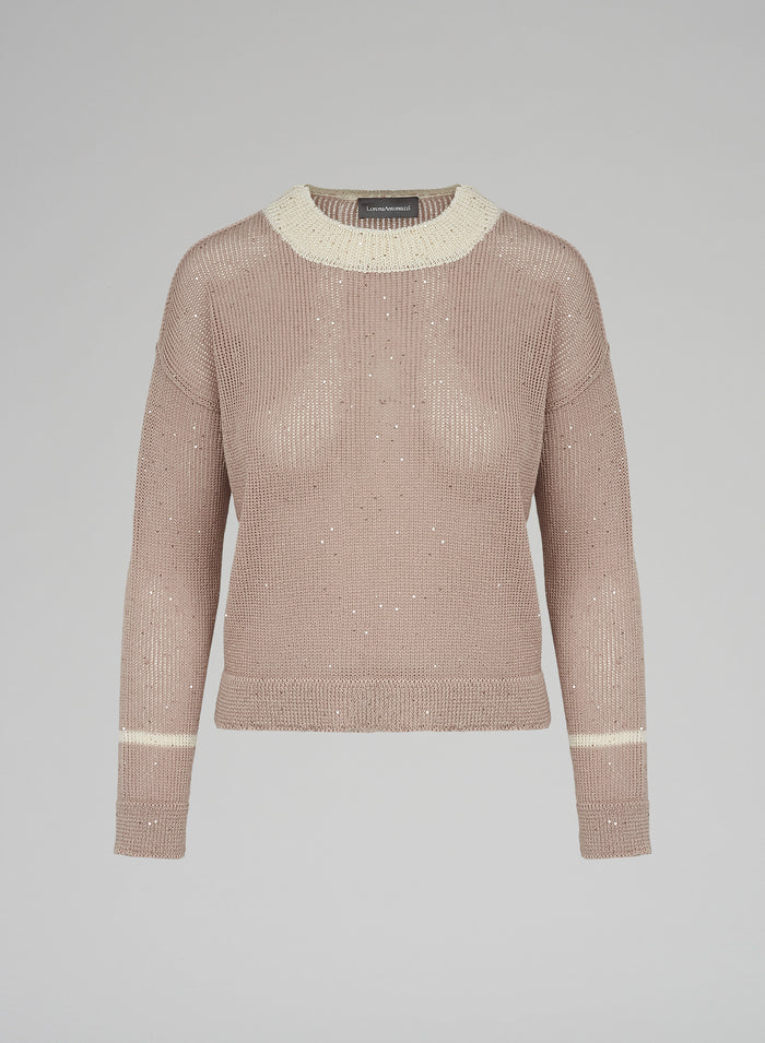 KNIT CREW-NECK WITH SEQUINS