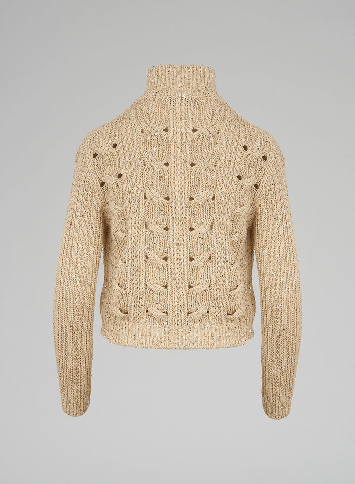 CABLE KNIT SWEATSHIRT