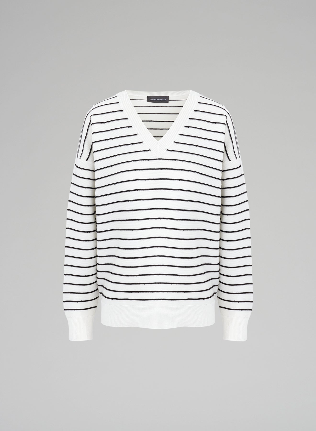 SILK AND COTTON SWEATER WITH MICRO-SEQUINS