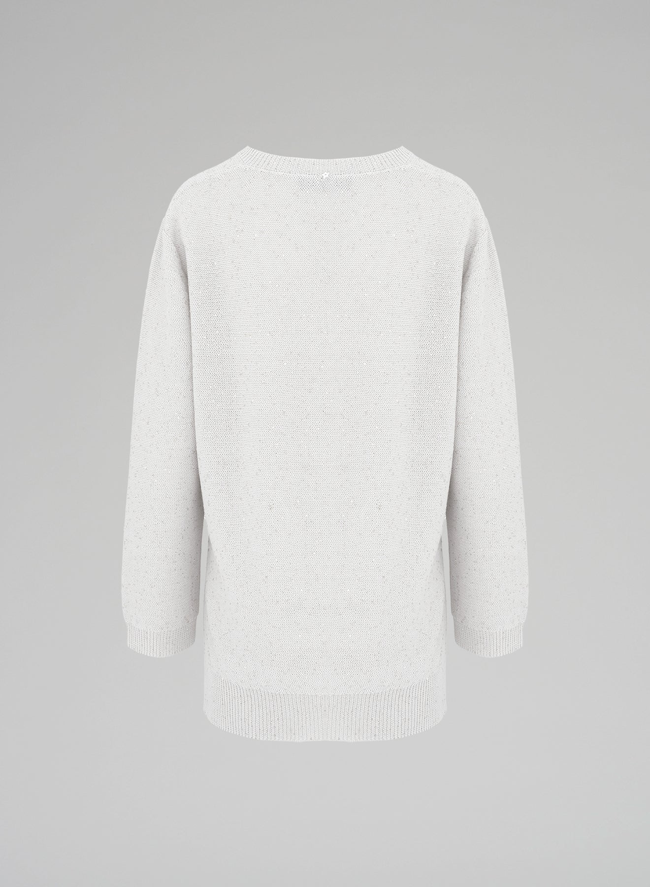 COTTON CREPE SWEATER WITH SEQUINS