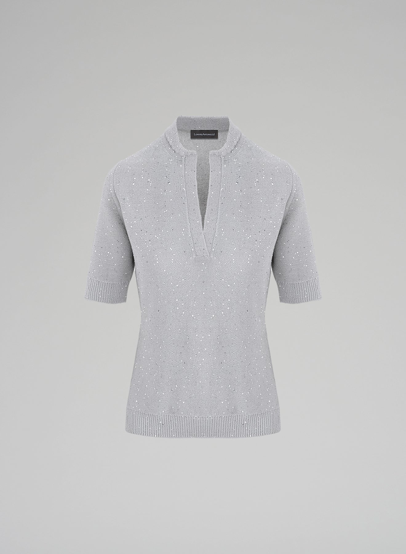 T-SHIRT IN MAGLIA CON PAILLETTES