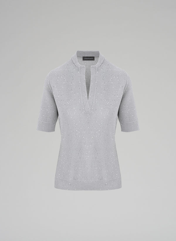 T-SHIRT IN MAGLIA CON PAILLETTES