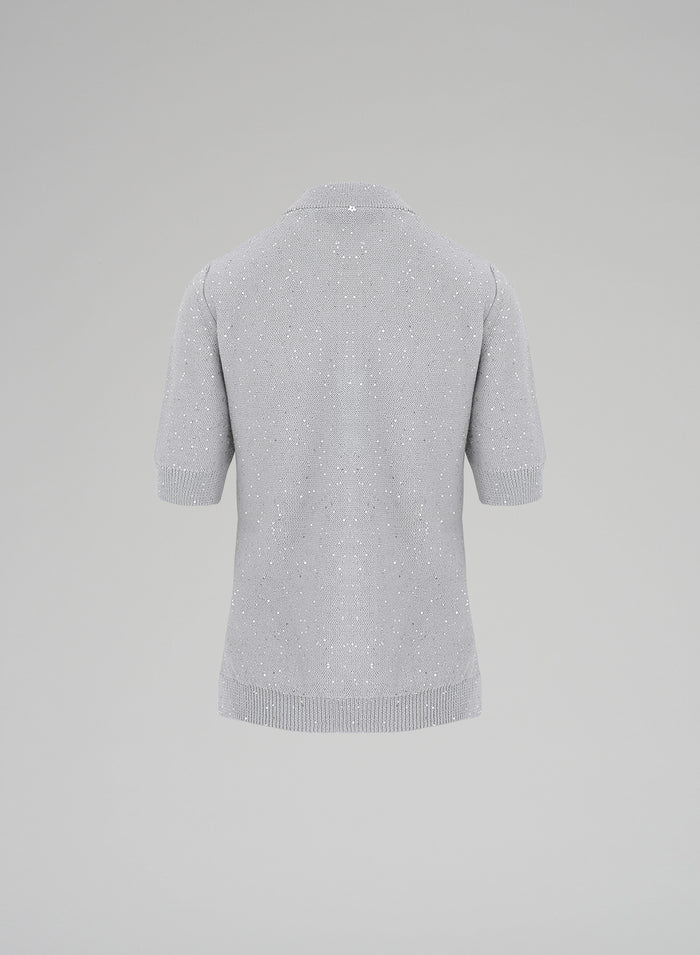 T-SHIRT IN MAGLIA CON PAILLETTES