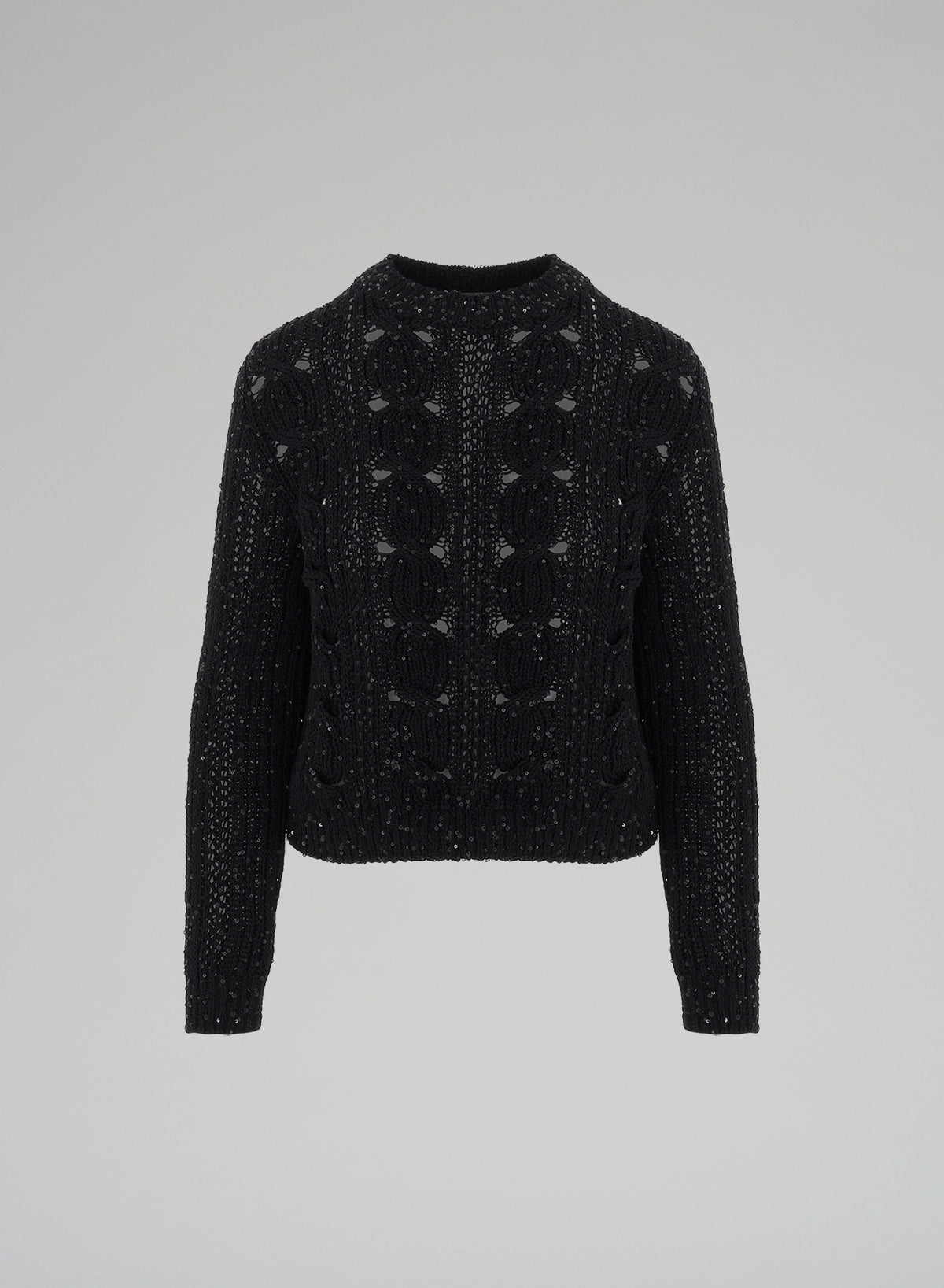 MAGLIA ICONICA A TRECCE CON PAILLETTES