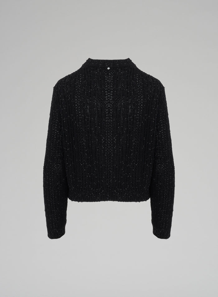 MAGLIA ICONICA A TRECCE CON PAILLETTES