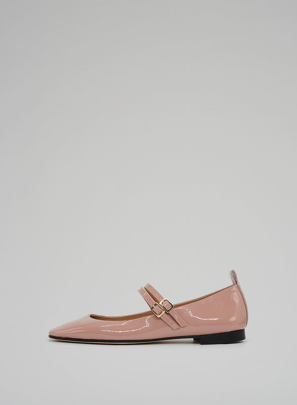 PATENT LEATHER BALLERINA SHOES