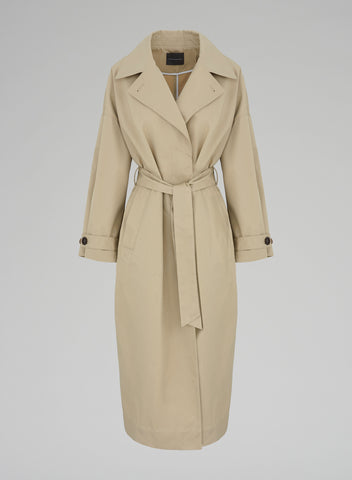 TRENCH IN GABARDINA DI COTONE TECNICO