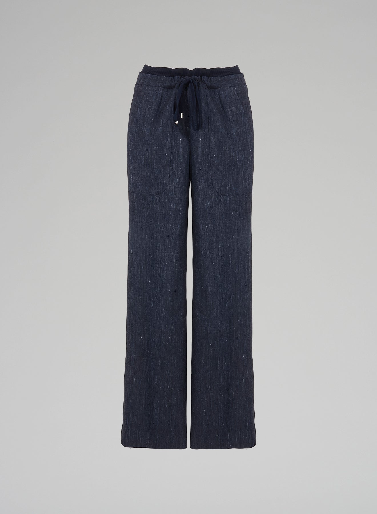 パンツ LORENA ANTONIAZZI Woman Pants Blue PA803180 0839 LINEN BLEND PANTS