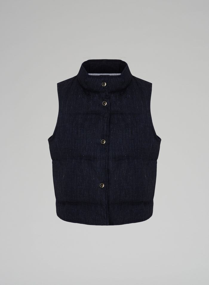 LINEN BLEND PADDED VEST