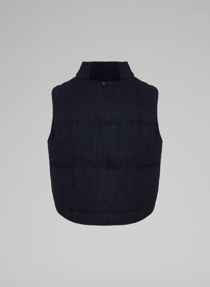 LINEN BLEND PADDED VEST