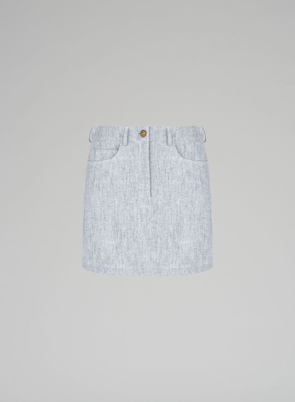GONNA MINI IN MISTO LINO
