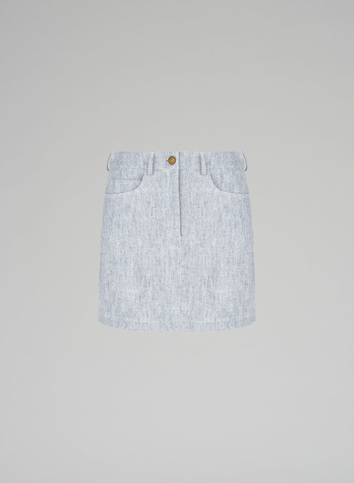 LINEN BLEND MINI SKIRT