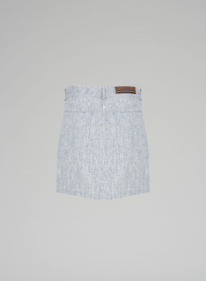 LINEN BLEND MINI SKIRT