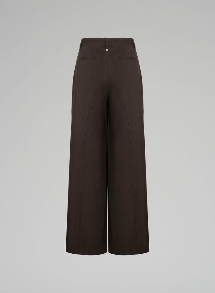 LINEN BLEND PALAZZO PANTS