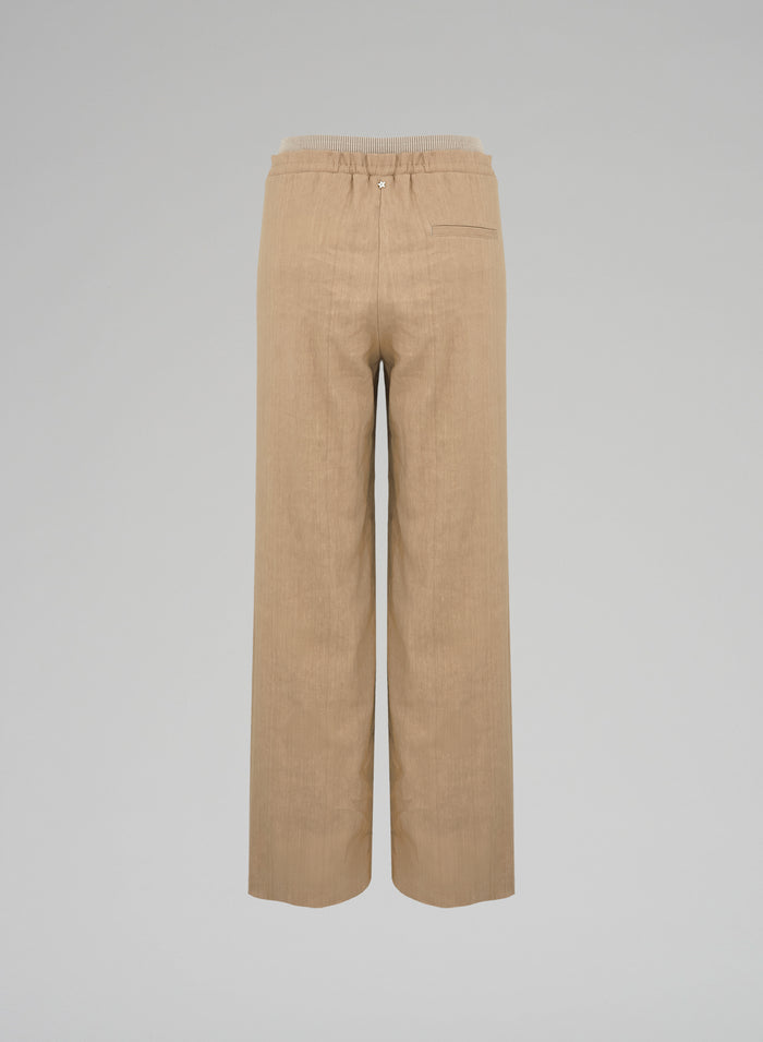 PANTALONI PALAZZO IN MISTO LINO