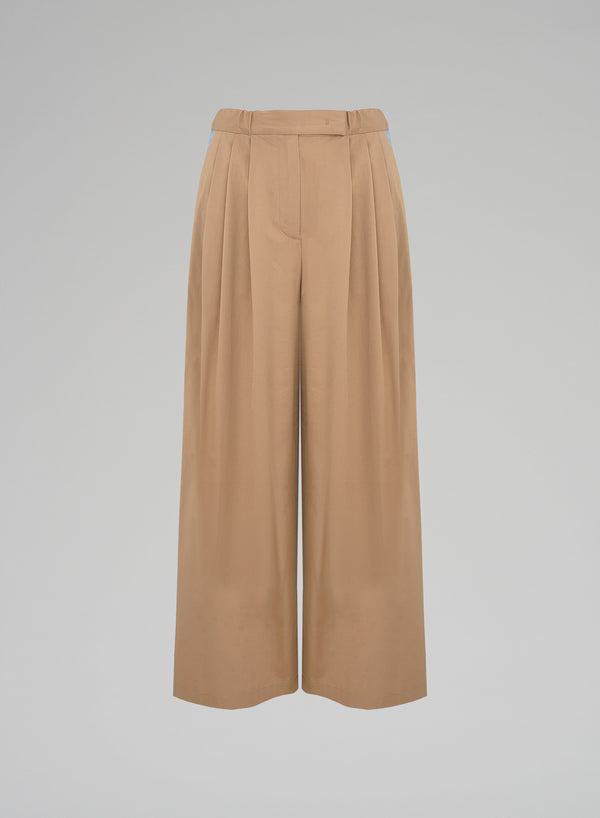 PANTALONI IN POPELINE STRETCH DI COTONE