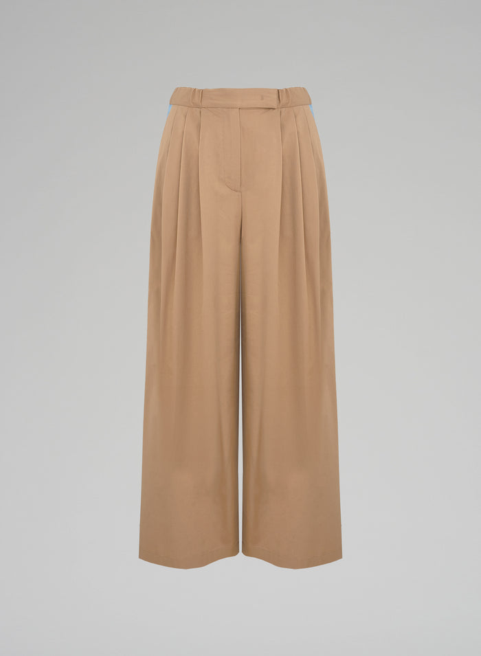 POPLIN STRETCH COTTON PANTS