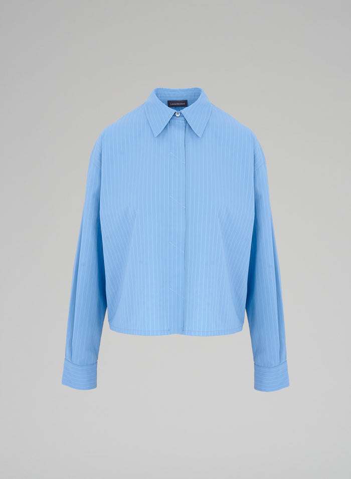 TECHNICAL COTTON PINSTRIPE SHIRT