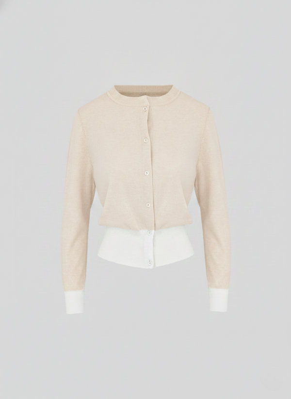 CARDIGAN IN MISTO VISCOSA E COTONE