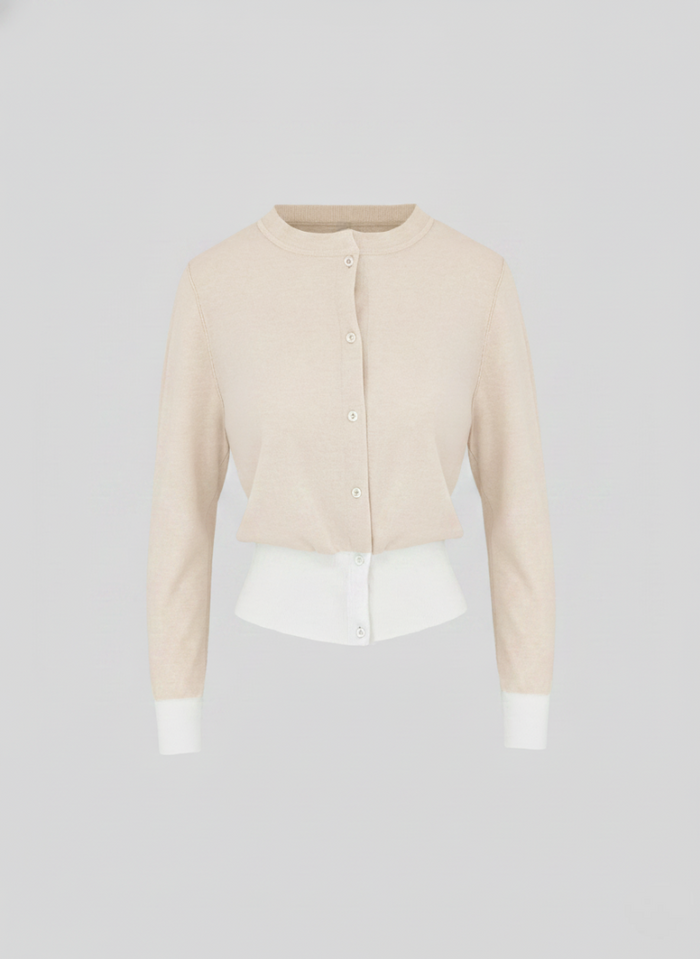 VISCOSE AND COTTON BLEND CARDIGAN