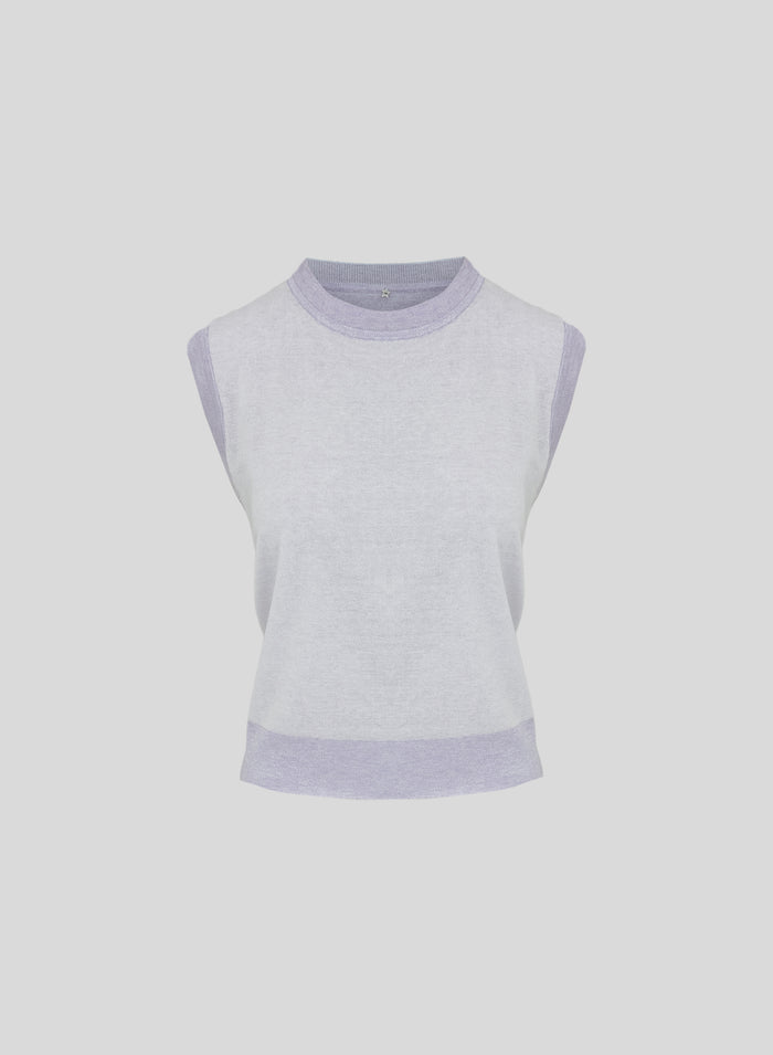 VISCOSE AND COTTON BLEND KNIT TOP