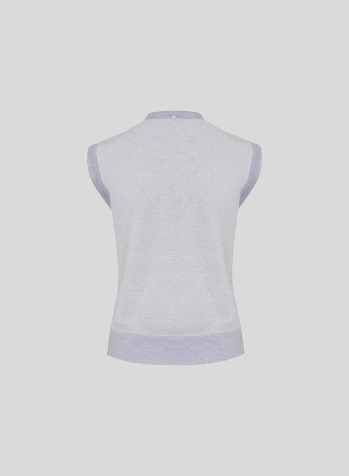 VISCOSE AND COTTON BLEND KNIT TOP