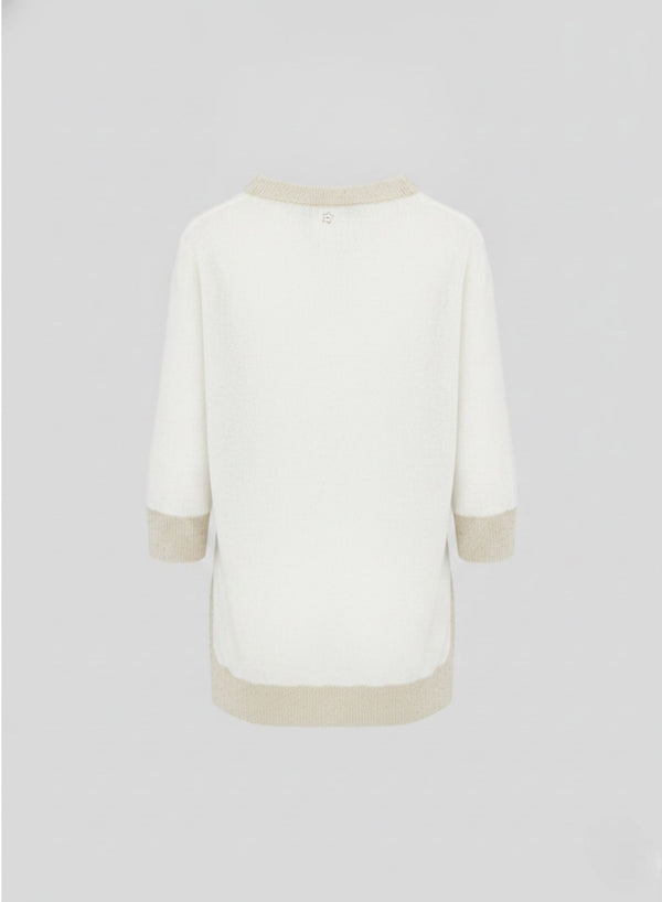 SOFT COTTON JUMPER WITH SEQUIN INSERT AND STAR INTARSIA