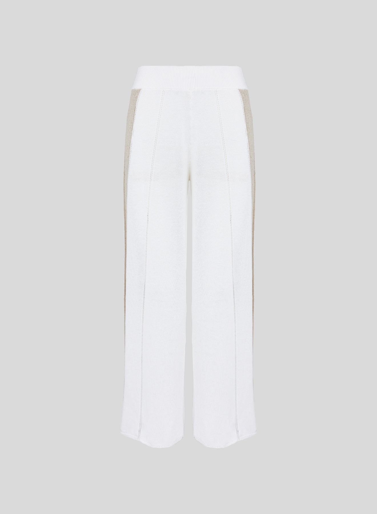 PANTALONI IN MAGLIA DI COTONE MORBIDO CON INSERTO PAILLETTES