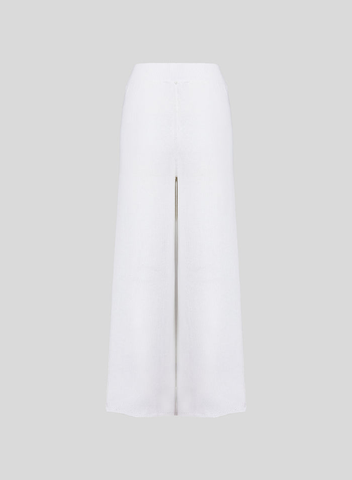 PANTALONI IN MAGLIA DI COTONE MORBIDO CON INSERTO PAILLETTES