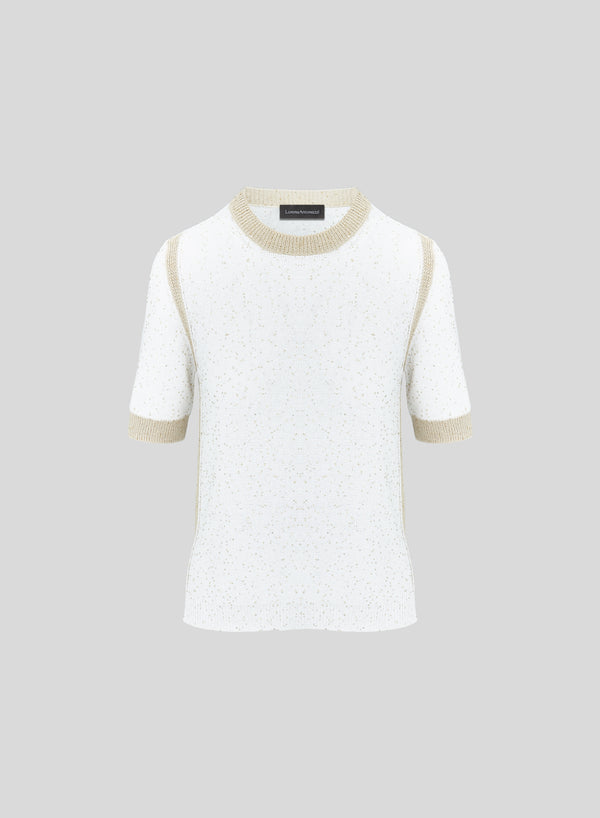 MAGLIA IN COTONE MORBIDO CON INSERTO PAILLETTES