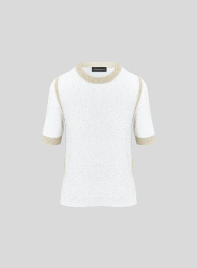 MAGLIA IN COTONE MORBIDO CON INSERTO PAILLETTES