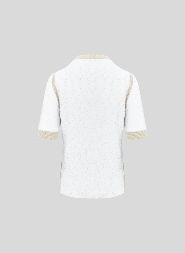 MAGLIA IN COTONE MORBIDO CON INSERTO PAILLETTES