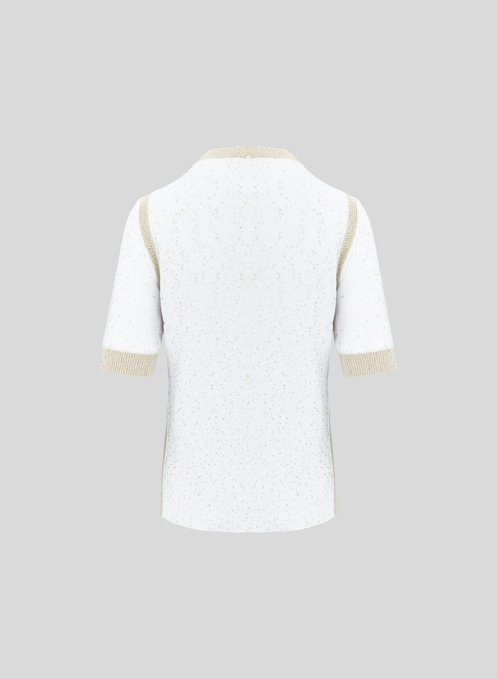 MAGLIA IN COTONE MORBIDO CON INSERTO PAILLETTES