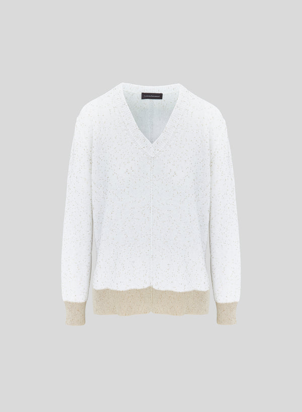 MAGLIA IN COTONE MORBIDO CON INSERTO PAILLETTES