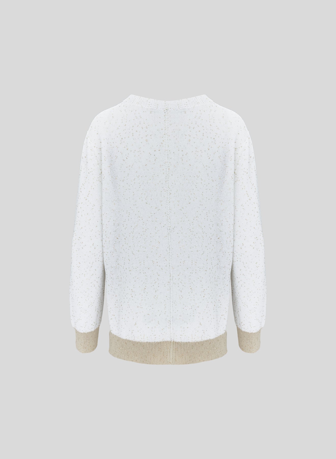 SMOOTH COTTON SWEATER WITH SEQUINS THREAD