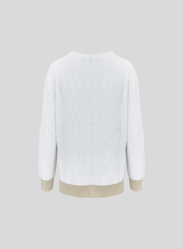 MAGLIA IN COTONE MORBIDO CON INSERTO PAILLETTES