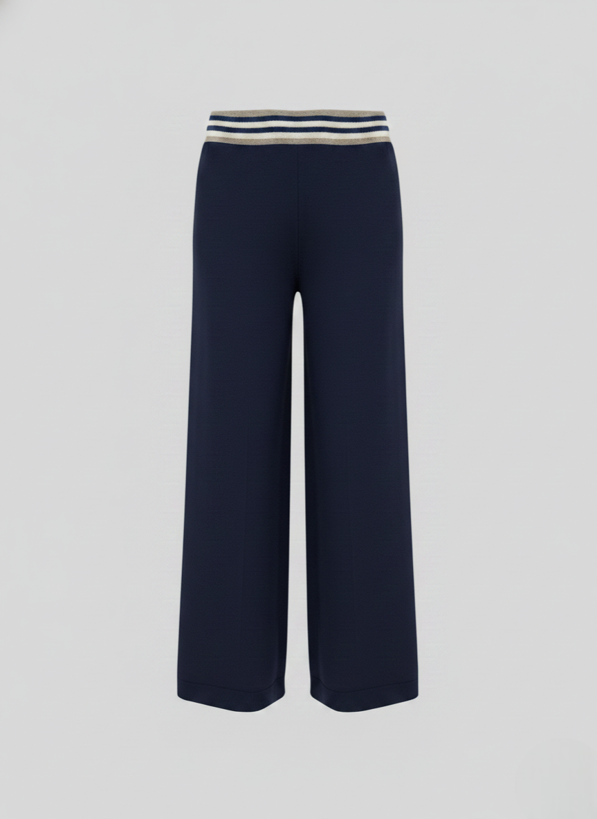 VISCOSE BLEND CROCHET KNIT PANTS