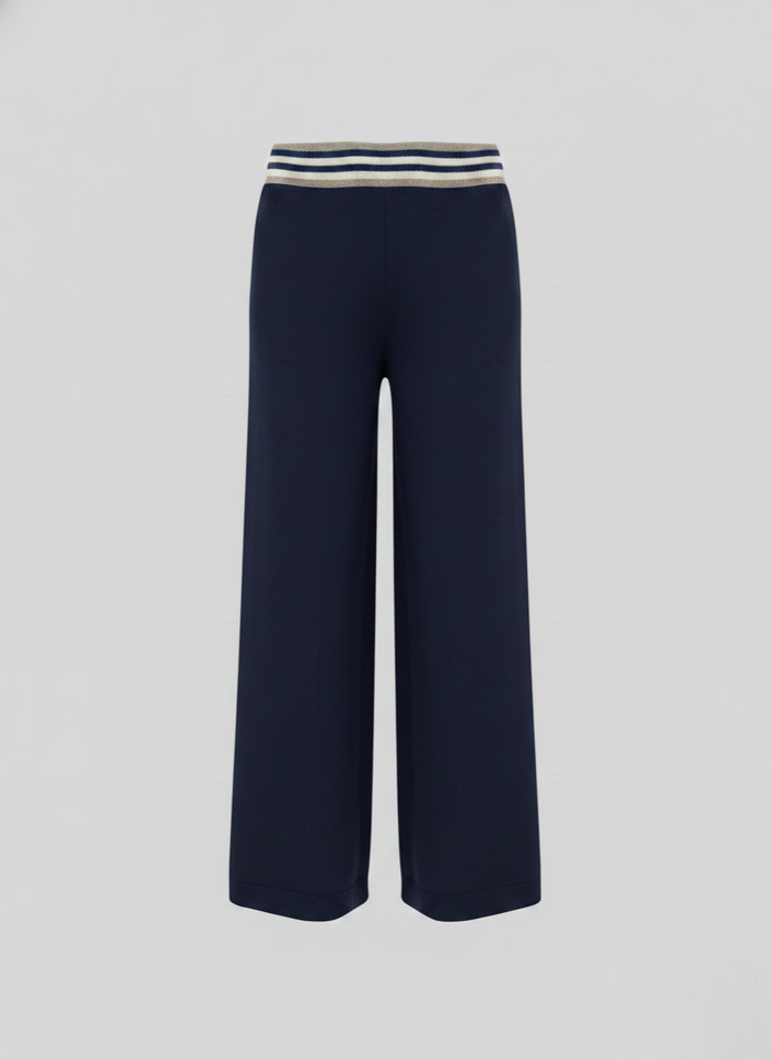 VISCOSE BLEND CROCHET KNIT PANTS