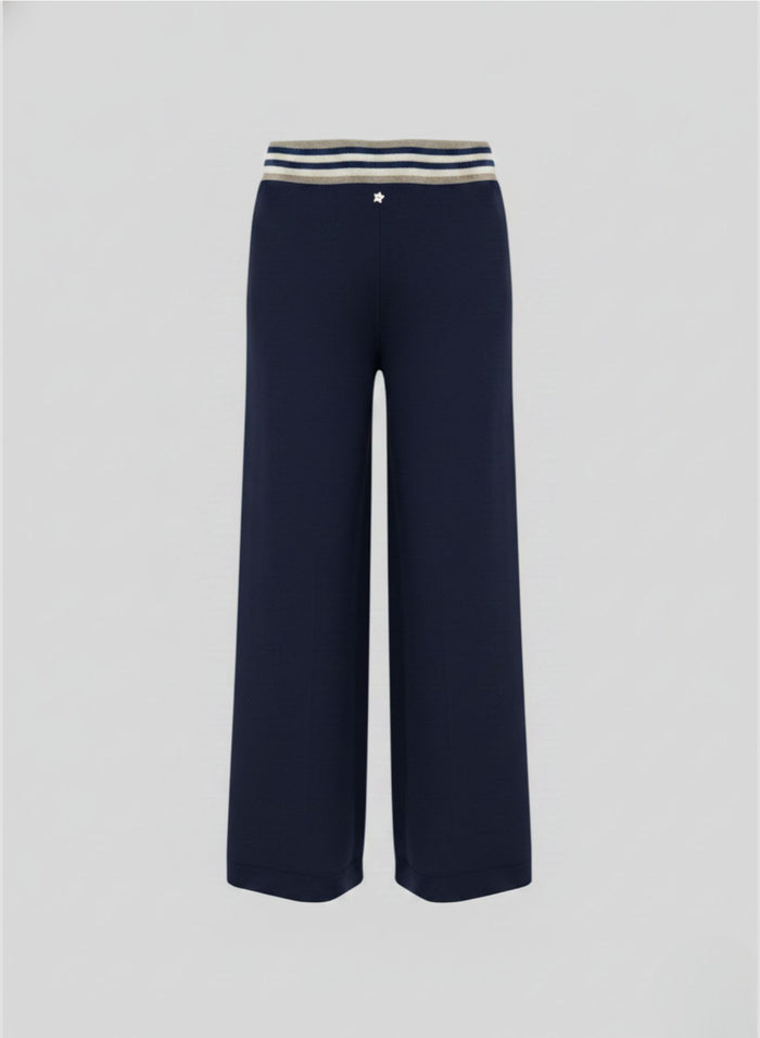 VISCOSE BLEND CROCHET KNIT PANTS