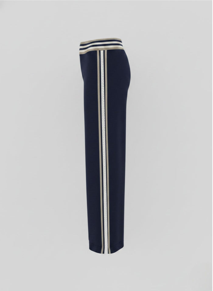 VISCOSE BLEND CROCHET KNIT PANTS